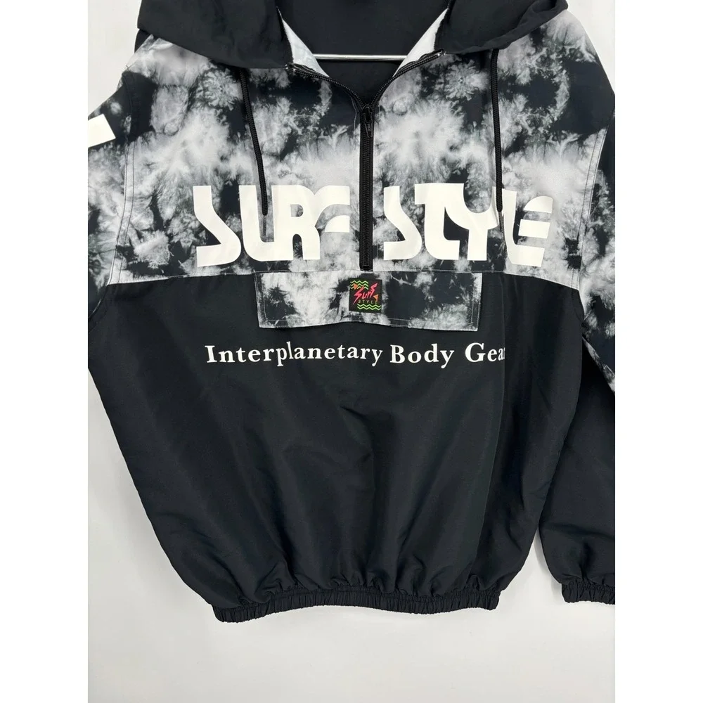Surf Style Jacket Mens M Black Interplanetary Body Gear 1/4 Zip Hoodie